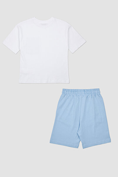 Panço Μπλε και άσπρο Σετ 2 τεμαχίων για αγόρι με σορτς