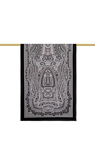 Bursa İpek Gray Marrakech Pattern Sura Silk Shawl