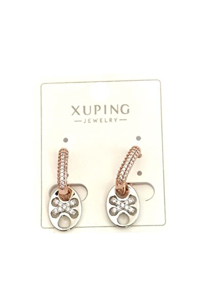 Güler Yüzlü Silver XUPING SHIPPER أقراط دائرية بيضاوية