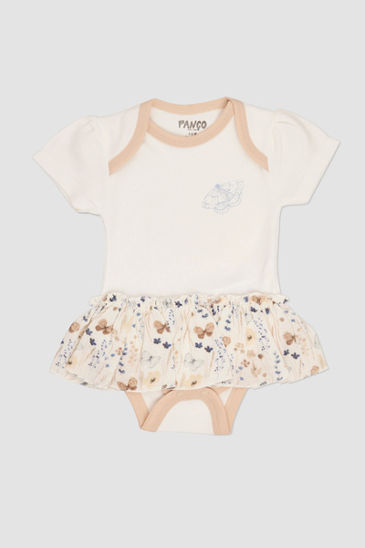 Panço Kız Bebek Fırfır Detaylı Ekru Body