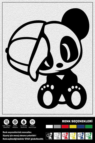 Ecce STICKER PANDA CU PĂLĂRIE 20 x 24 cm
