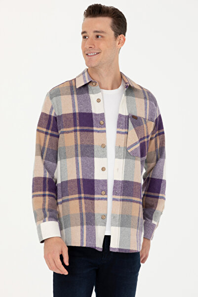 U.S. Polo Assn. Ανδρικό πουκάμισο Lumberjack Camel 50277955-VR015