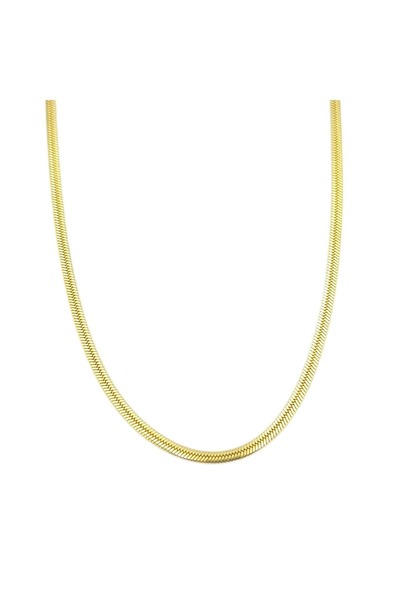 Güler Yüzlü Silver STEEL 60 CM YASSI CRUSH CHAIN NECKLACE