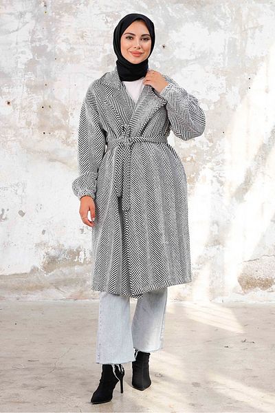 Bestenur Esilay Belted Oversize Cap 1244 - White
