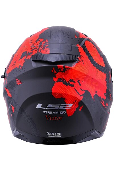 LS2 STREAM EVO VIATOR MAT SİYAH-KIRMIZI KASK