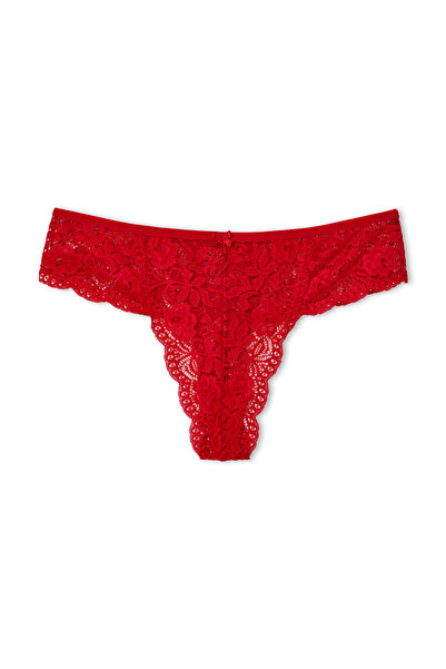HNX 5'li Dantelli Yüksek Bel Büyük Beden Tanga Kadın Külot