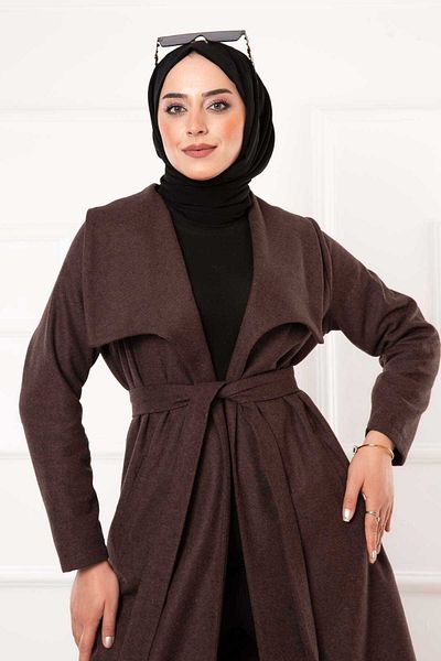 EBRUTESETTÜR Mobile Belted Shawl Collar Stamp Coat