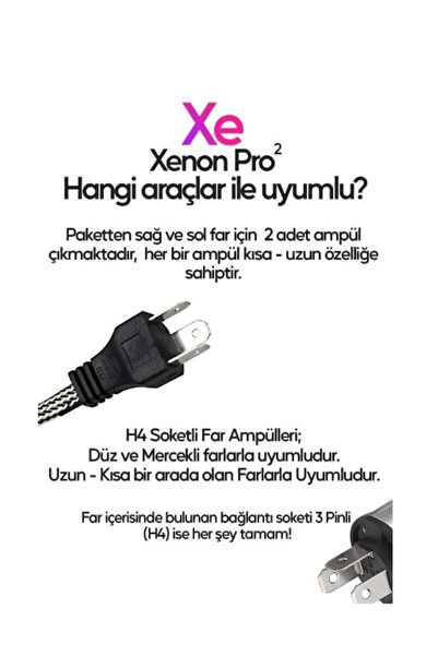APEXİ 2023 Yeni Model - Xenon H4 Led Araba Far Ampül Xenon Led Uzun Kısa 1080...