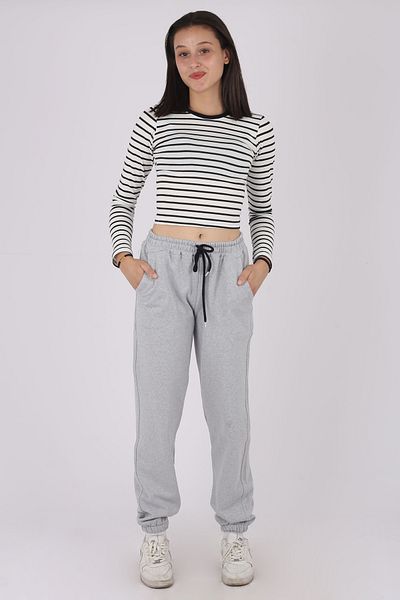 cm buseyiz 2 Yarn Charded Winter Bottom & Long Sleeve Crop Girl's Bottom-Top Set