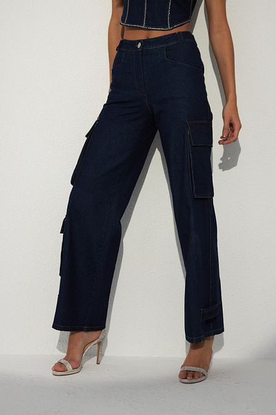 NOK İSTANBUL Denim Star Dark Blue Cargo Pants