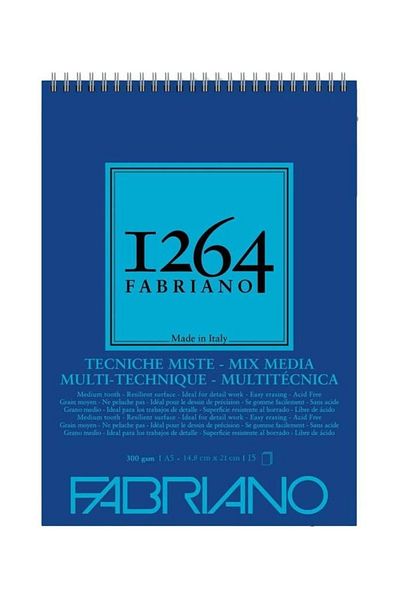 Fabriano Mix Media Notebook 300 Gr A5 Size 15 Sheets