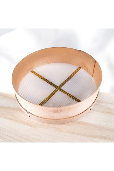 Metler Ahşap Süzgeç Elek Un Eleme Un Eleği  Ahşap Un Eleği Çelik Tel Elek 36 Cm 1 Adet