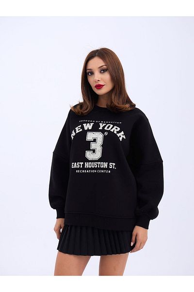 benimdünyam Φούτερ 6730 Model Sweat-Μαύρο χρώμα