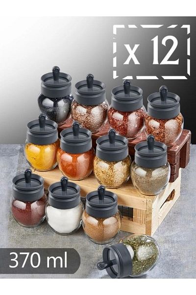 Viyalente Kc-264 Marken - 370ml 12-Piece Gray Spice Bowl