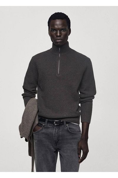 MANGO Man Strickpullover mit Perkins-Kragen