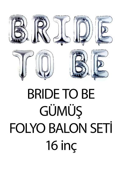 Atölye Mi Silver Bride to Be Balloon Set with Heart Balloons Bride Party Balloon Ornament Set