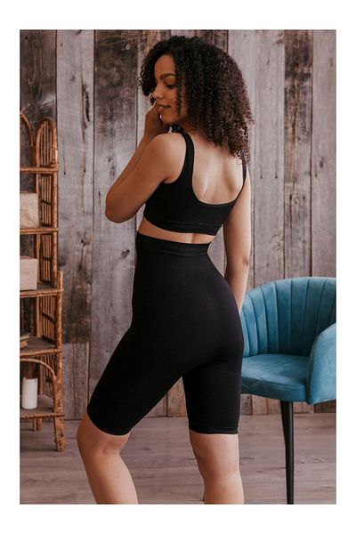 MİSTİRİK Irina Model - Recovery and Push up Mini Corset Shorts Black Color