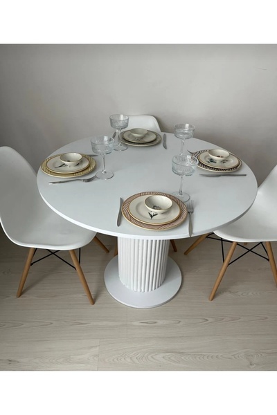 uğurlubaylar 105cm Yuvarlak Masa Yemek Masası Mutfak Masası Kafe Masası