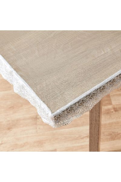 Home Box Crystallo Table Cover with Lace Border - 274x178 cm