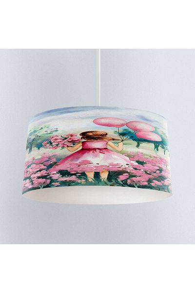 Else Dekor Pink Balloon Princess Girl Patterned Children's Room Pendant Lamp Chandelier Model