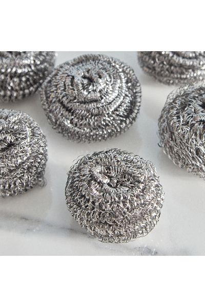 Neco 6-Piece Stainless Steel Scrubber Sponge Set - 5x5x3 cm