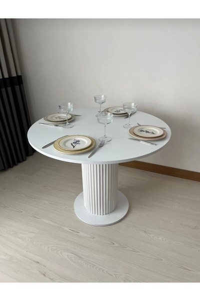 uğurlubaylar 105cm Yuvarlak Masa Yemek Masası Mutfak Masası Kafe Masası