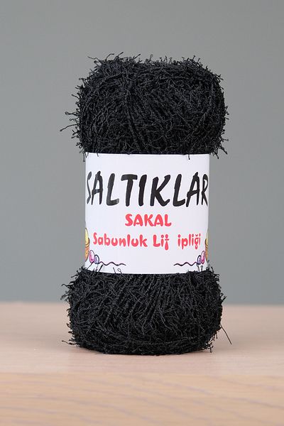 SALTIKLAR Premium Beard Soap Dispenser Fiber Yarn - 100Gram/85M Black-1001