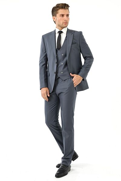 Presto بدلة Slimfit للرجال مع سترة 6 Drop Smoke 583-075