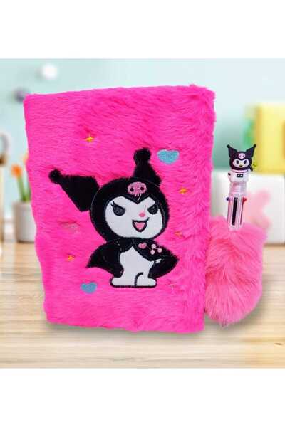 izmir yazici servis Kuromi Hatıra Defteri Süslü Tüylü Peluş Pullu Anı Şiir Defteri 6 Renk Yazabilen Peluş Kalem Hediye