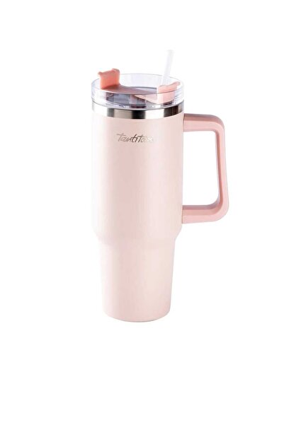 Tantitoni MOVE PEMBE PASLANMAZ ÇELİK PİPETLİ TERMOS BARDAK