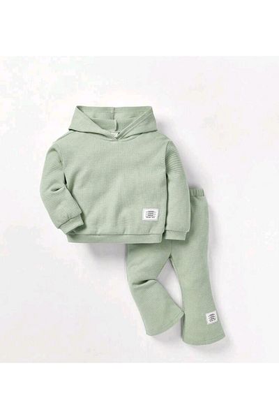 CINARIUM Girl's Hooded Long Sleeve Sweatshirt and Spanish Pants Bottom and Top Set