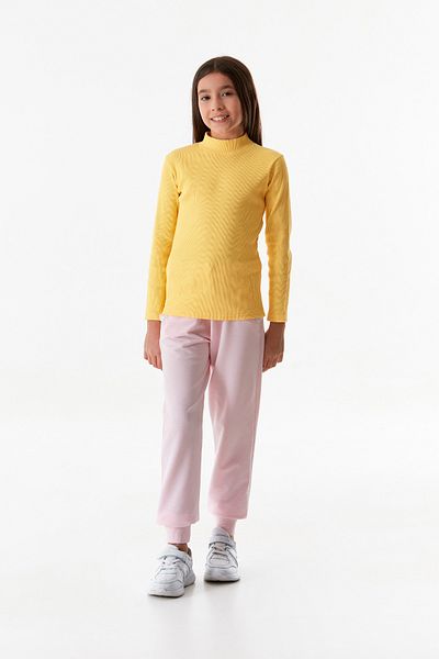 Fulla Moda Ribbed Stand Collar Girl's Bodysuit