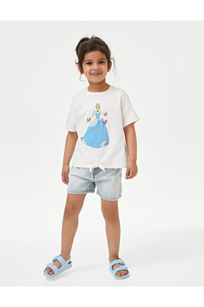 Marks & Spencer Saf Pamuklu Disney Princess™ T-shirt (2-8 YAŞ)