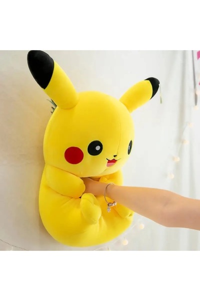 Techmarketi 40cm Pikaçu Pokemoon peluş oyuncak pamuk süper yumusak doldurulmus oyuncak ithal kumaş