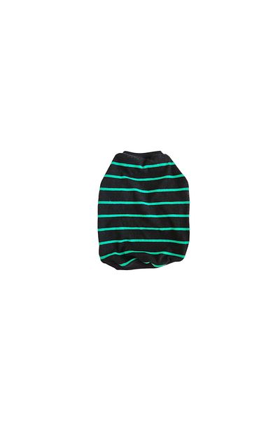 atelyu Cat Dog Clothes Black Green Striped Camisole Tshirt