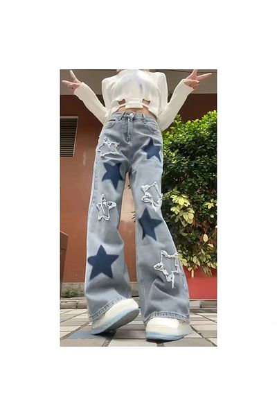EDVESS Star Detailed Jeans Trousers