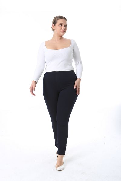 özle fashion Women's Large Size Skinny Leg Full Lycra Jeans Washed High Waist Trousers