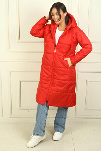 By Saygı Kapucnis bélelt, hosszú, rugalmas pehelykabát