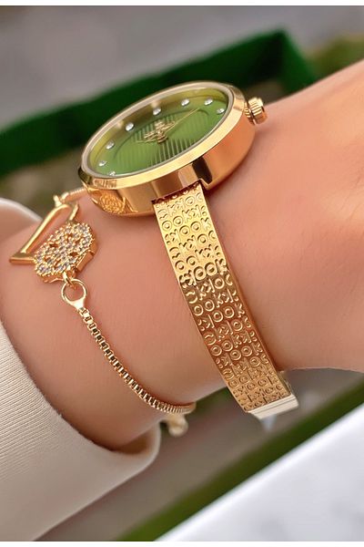 Reward Brand Gold Color Steel Cord Women's Wristwatch - Bracelet Gift
