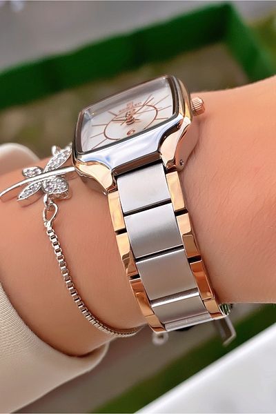 Reward Brand Yellow Silver Color Steel Cord Women's Wristwatch - with Bracelet Gift