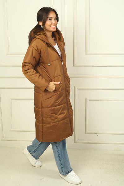 By Saygı Hooded Lined Long Ovrised Puffer Coat