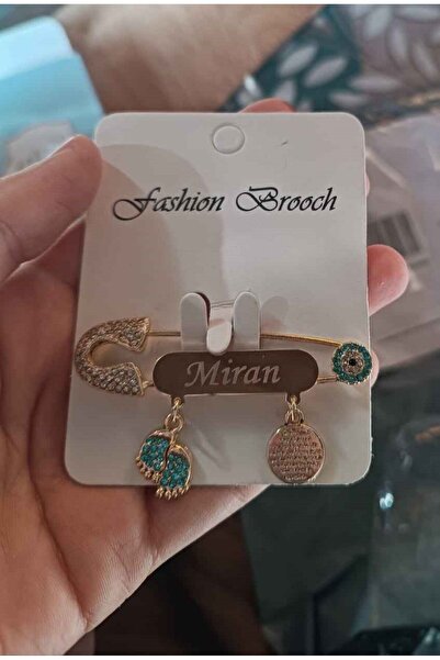 Serap Yılmaz Sahi Kaplama Isimli Açık Mavi Zirkon Taşlı Bebek Yaka Iğnesi 5 C...