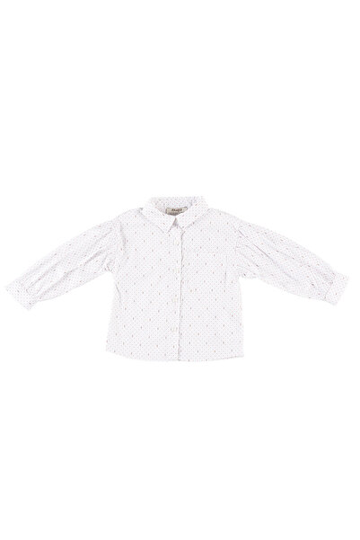 Panço Kız Bebek Desenli Beyaz Gömlek