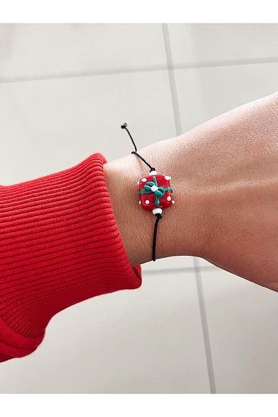 SWORDS CONCEPT Handmade Murano Glass Red Christmas Gift Package Bracelet