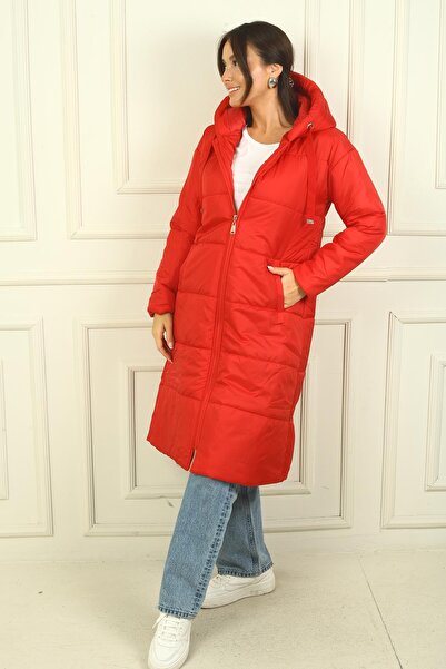 By Saygı Kapucnis bélelt, hosszú, rugalmas pehelykabát