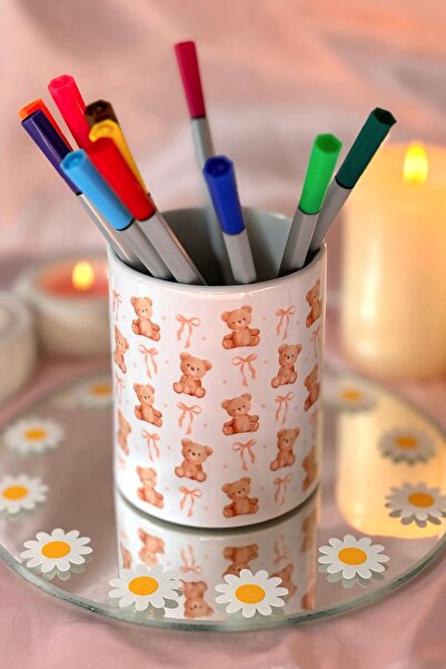 Cool Stuff Teddy Bear Toy Bear Patterned Pen Holder