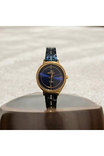 Revello Lacivert Metal Taşlı Tasarım Kadın Kol Saati