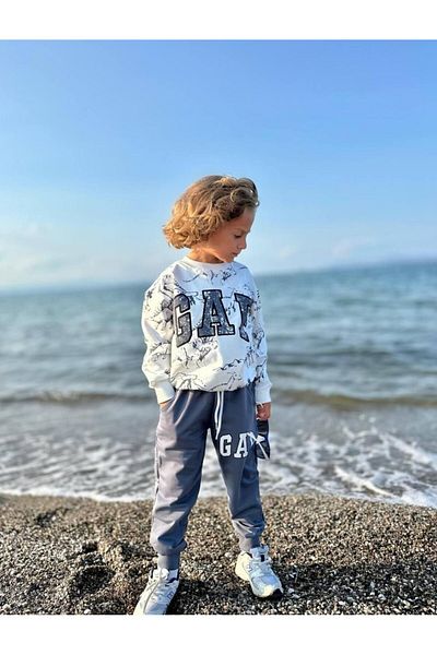 Prime Butik Men's Children's Tracksuit Set with Dinasor Printed Slogan