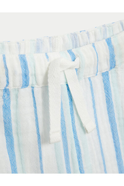 Marks & Spencer Saf Pamuklu Çizgili Şort (0-3 Yaş)
