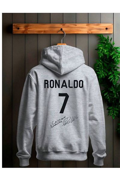 Massgai Hanorac cu glugă supradimensionat unisex Cristiano Ronaldo Cr7 - Hanorac imprimat cu semnătură